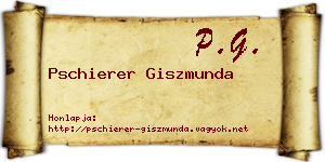 Pschierer Giszmunda névjegykártya